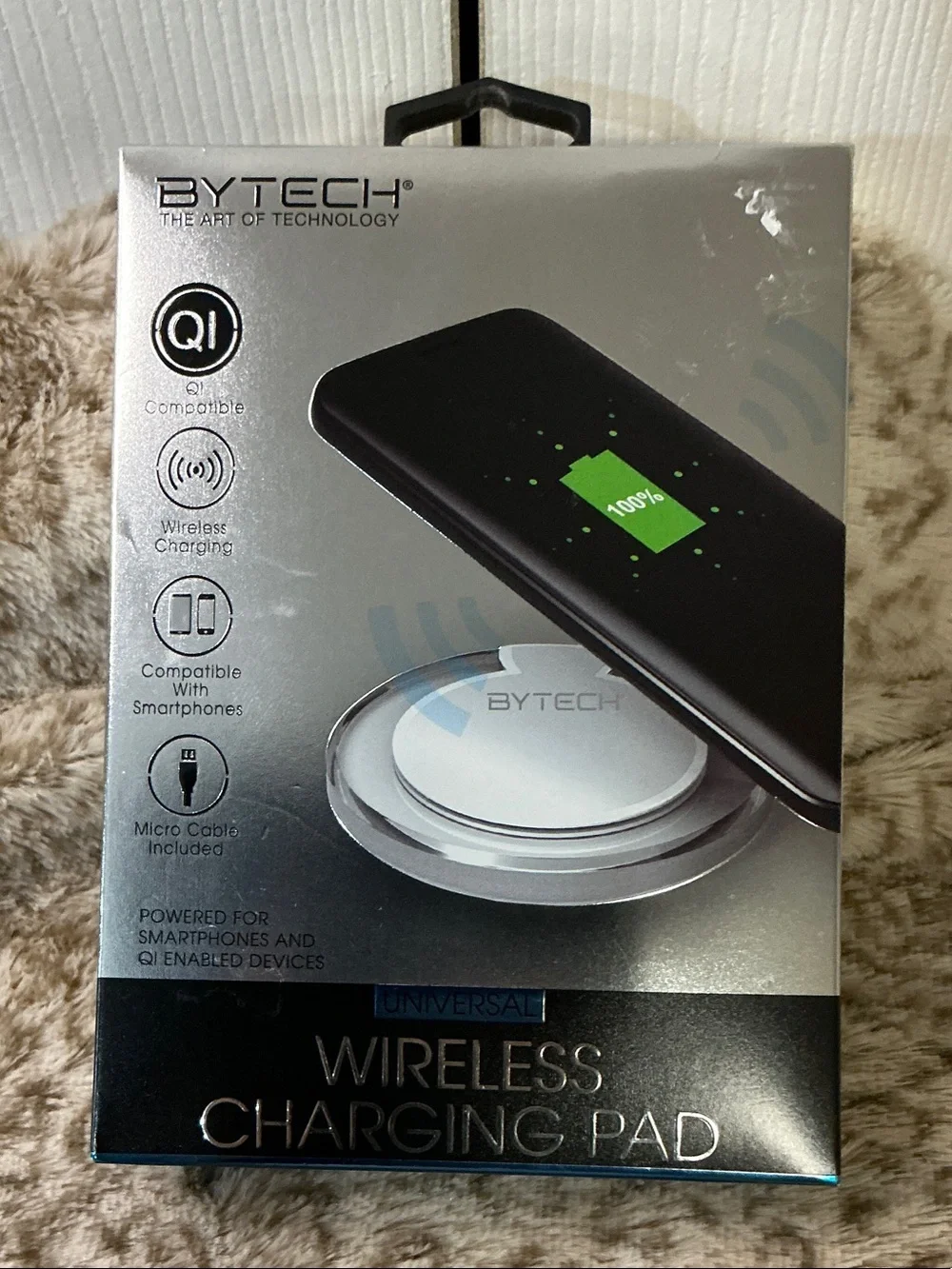 Bytech Universal Black Wireless Charging Pad - Qi Compatible